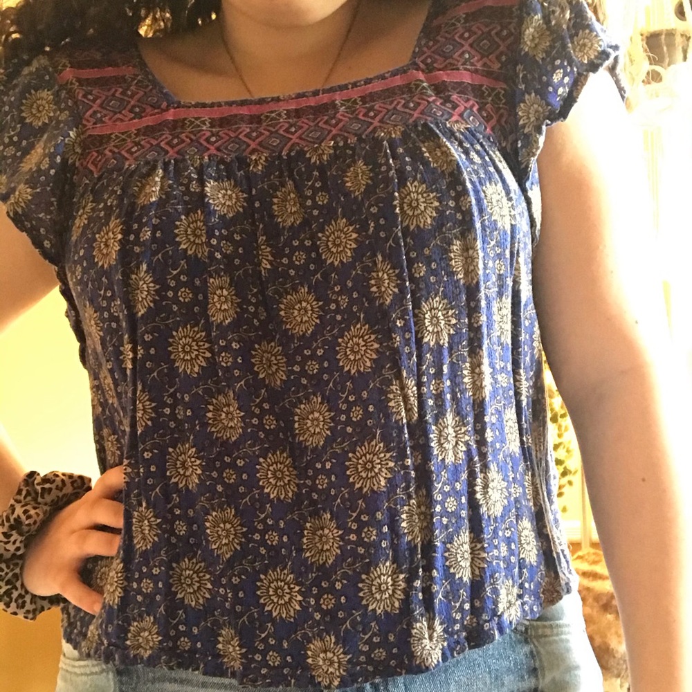 Colorful Hollister Patterned Blouse